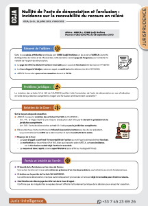 Nullité de l’acte de dénonciation et forclusion : incidence sur la recevabilité du recours en référé