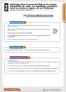 Application dans le temps de l’AUS sur les sûretés : impossibilité de radier une hypothèque constituée avant son entrée en vigueur sur son fondement