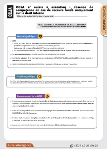 CCJA et sursis à exécution : absence de compétence en cas de recours fondé uniquement sur le droit interne