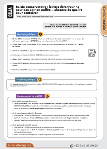  Saisie conservatoire : le tiers détenteur ne peut pas agir en nullité – absence de qualité pour contester