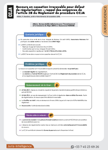  Recours en cassation irrecevable pour défaut de régularisation – rappel des exigences de l’article 28 du Règlement de procédure CCJA