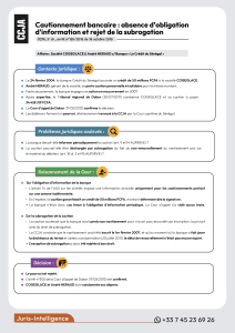 Cautionnement bancaire : absence d’obligation d’information et rejet de la subrogation