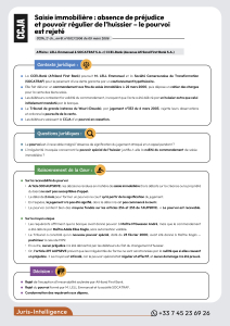 Saisie immobilière : absence de préjudice et pouvoir régulier de l’huissier – le pourvoi est rejeté
