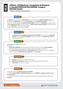 LCB Bank (ex-Congolaise de Banque) c/ Société EWEDJE EXCHANGE-Congo & RAZAKI Souhin