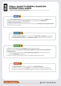 Société TV+GABON c/ Société DHL INTERNATIONAL GABON