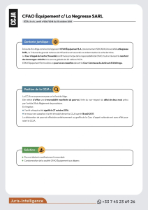 CFAO Équipement c/ La Negresse SARL