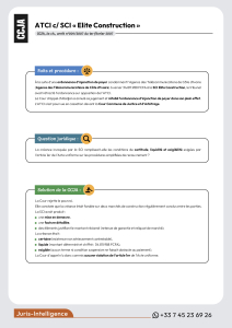 ATCI c/ SCI « Elite Construction »