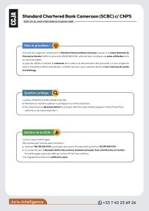 Standard Chartered Bank Cameroon (SCBC) c/ CNPS