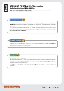 AFRILAND FIRST BANK c/ Co-syndics de la liquidation SITAGRI SA