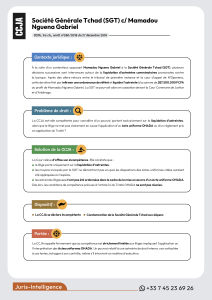Société Générale Tchad (SGT) c/ Mamadou Nguena Gabriel
