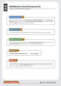 SONARA SA c/ First Oil Cameroon SA