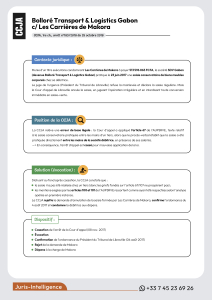 Bolloré Transport & Logistics Gabon c/ Les Carrières de Makora
